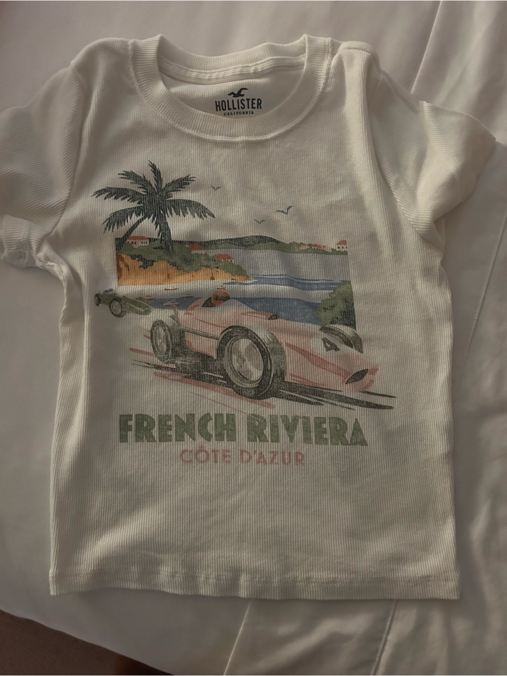 Hollister White Coastal Race Graphic Tee